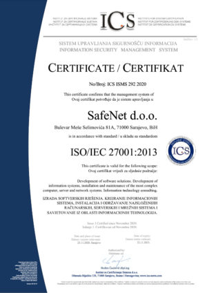 Certifikat ISO 27001